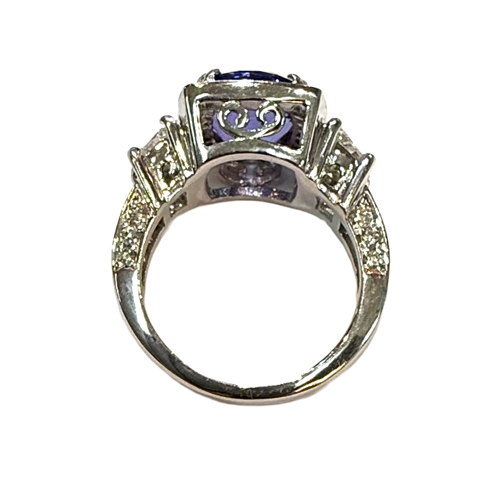 Tanzanite Diamond 18K White Gold Ring