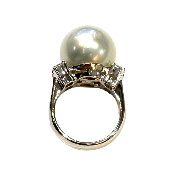 South Sea Pearl Diamond 18K White Gold Ring