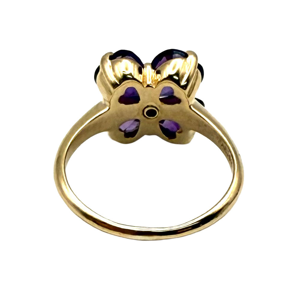 Amethyst Diamond 14K Yellow Gold Ring