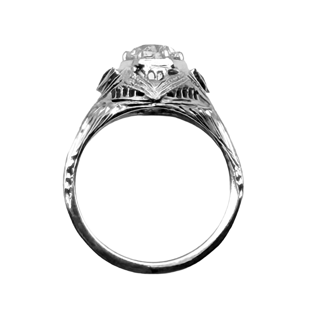 Art Deco Diamond 18K White Gold Ring