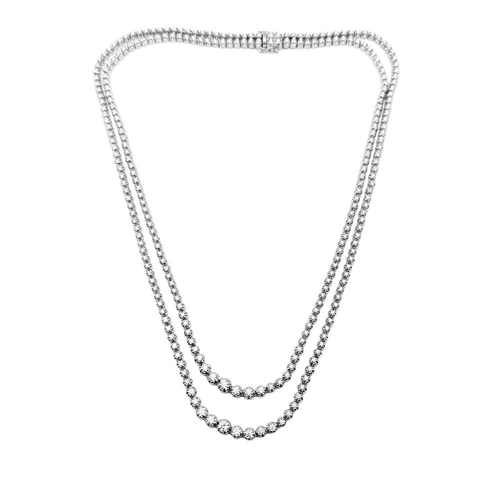 Diamond 18K White Gold Double Row Necklace
