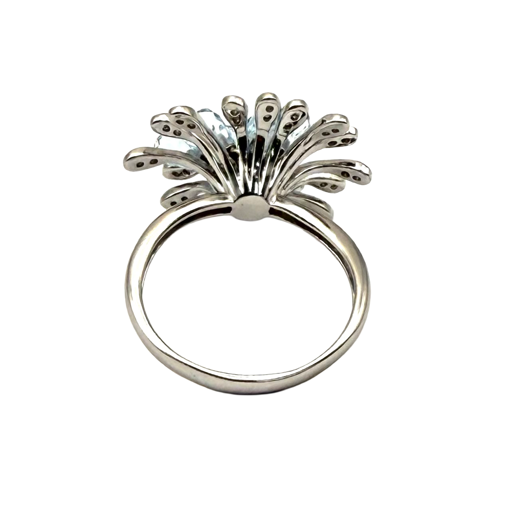 Aquamarine Diamond 14K WG Ring