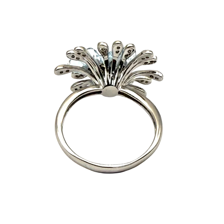 Aquamarine Diamond 14K WG Ring