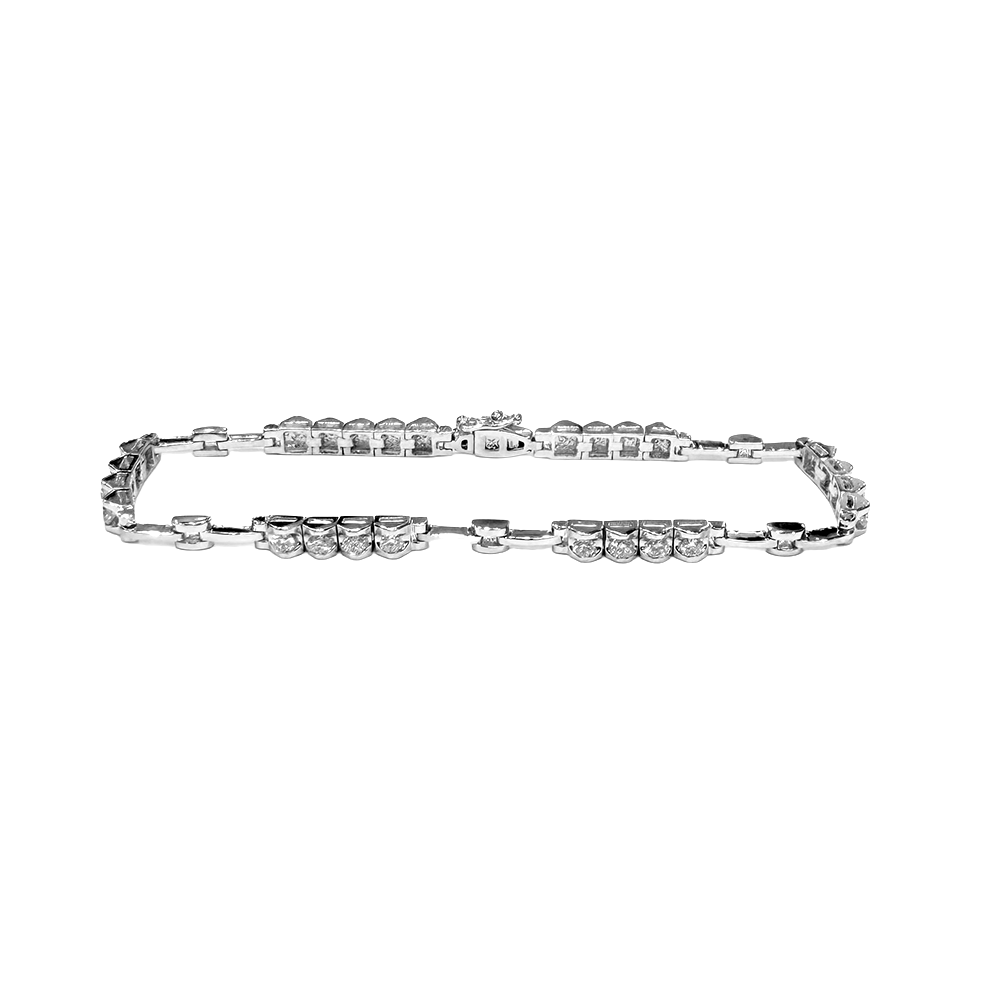 Diamond 18K White Gold Sectional Bracelet