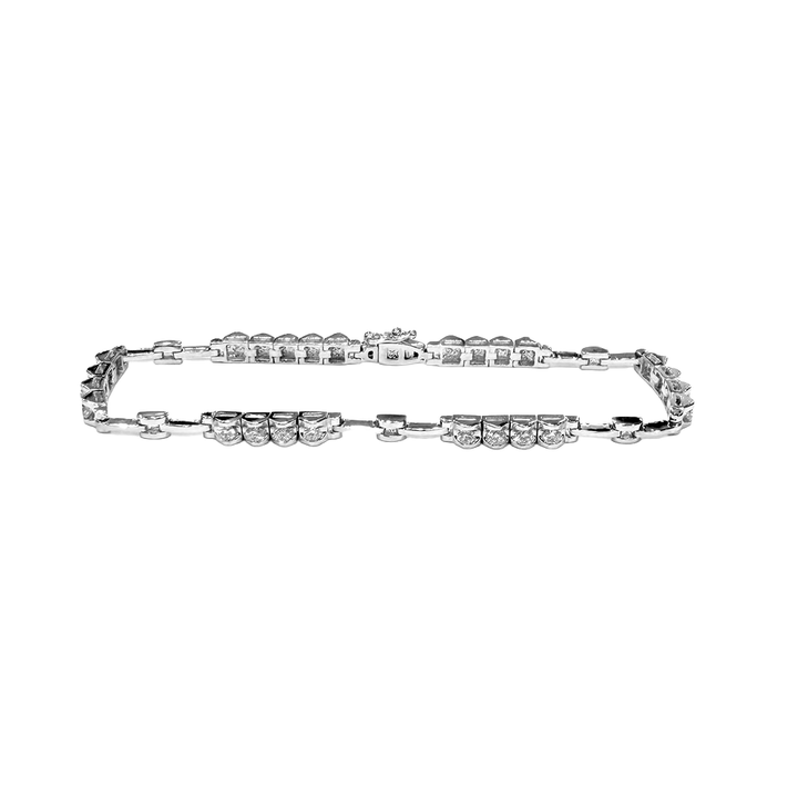 Diamond 18K White Gold Sectional Bracelet