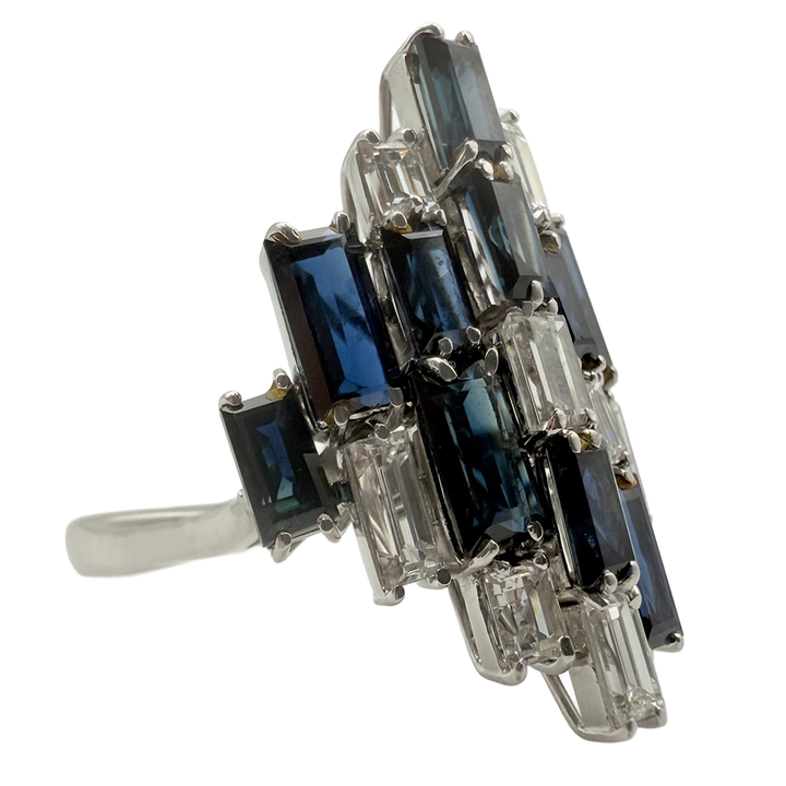 Sapphire Diamonds 18K White Gold Cocktail Ring