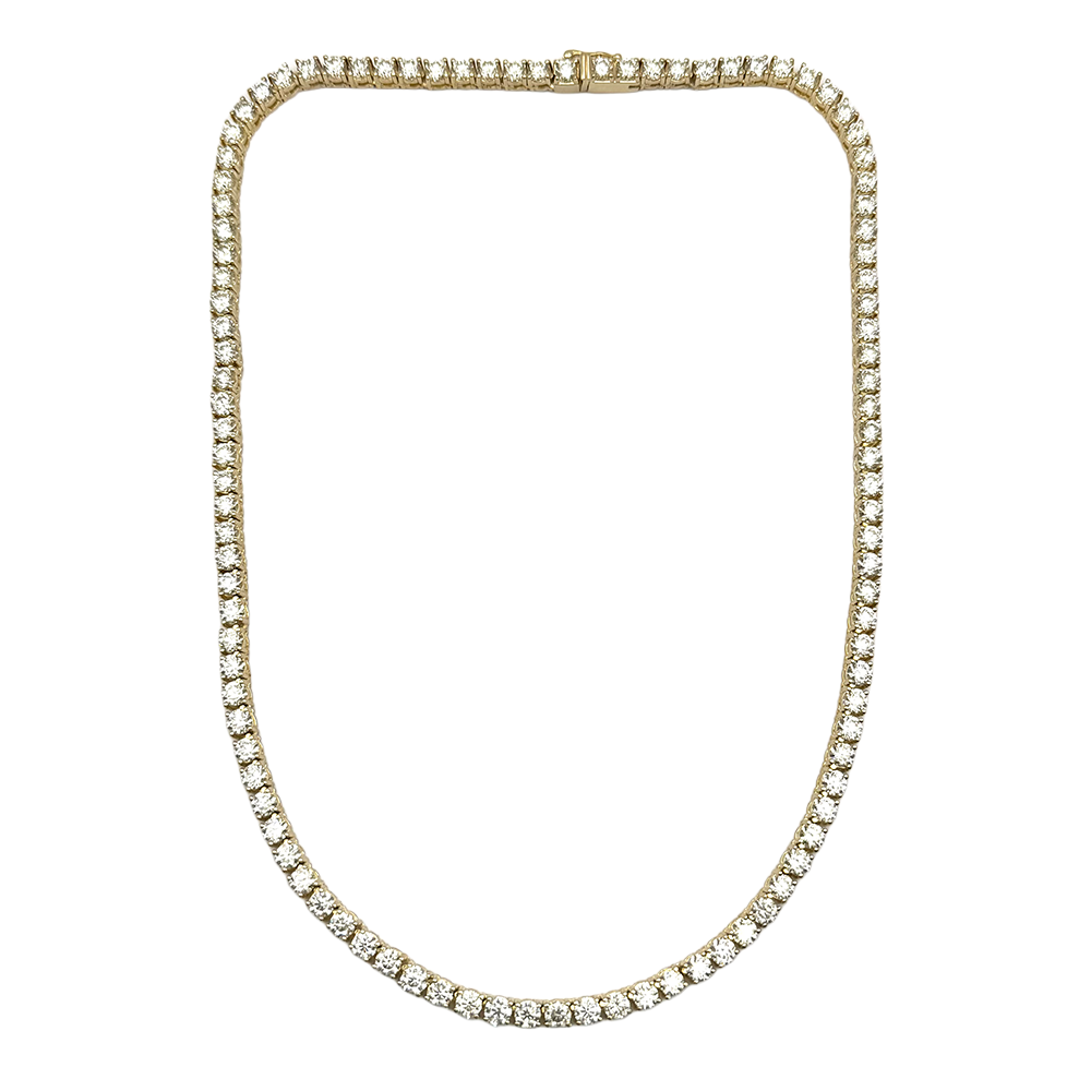 Diamond 14K Yellow Gold Tennis Necklace