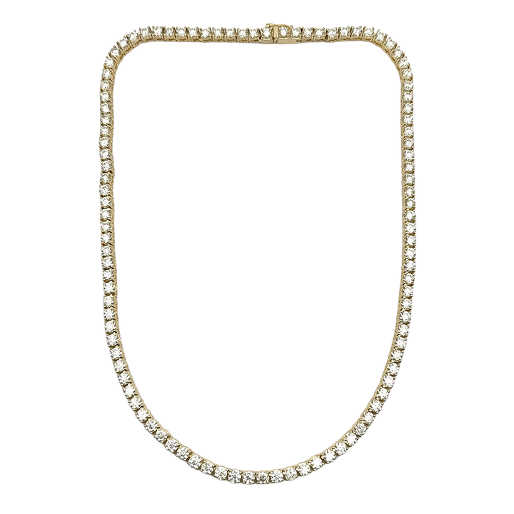 Diamond 14K Yellow Gold Tennis Necklace
