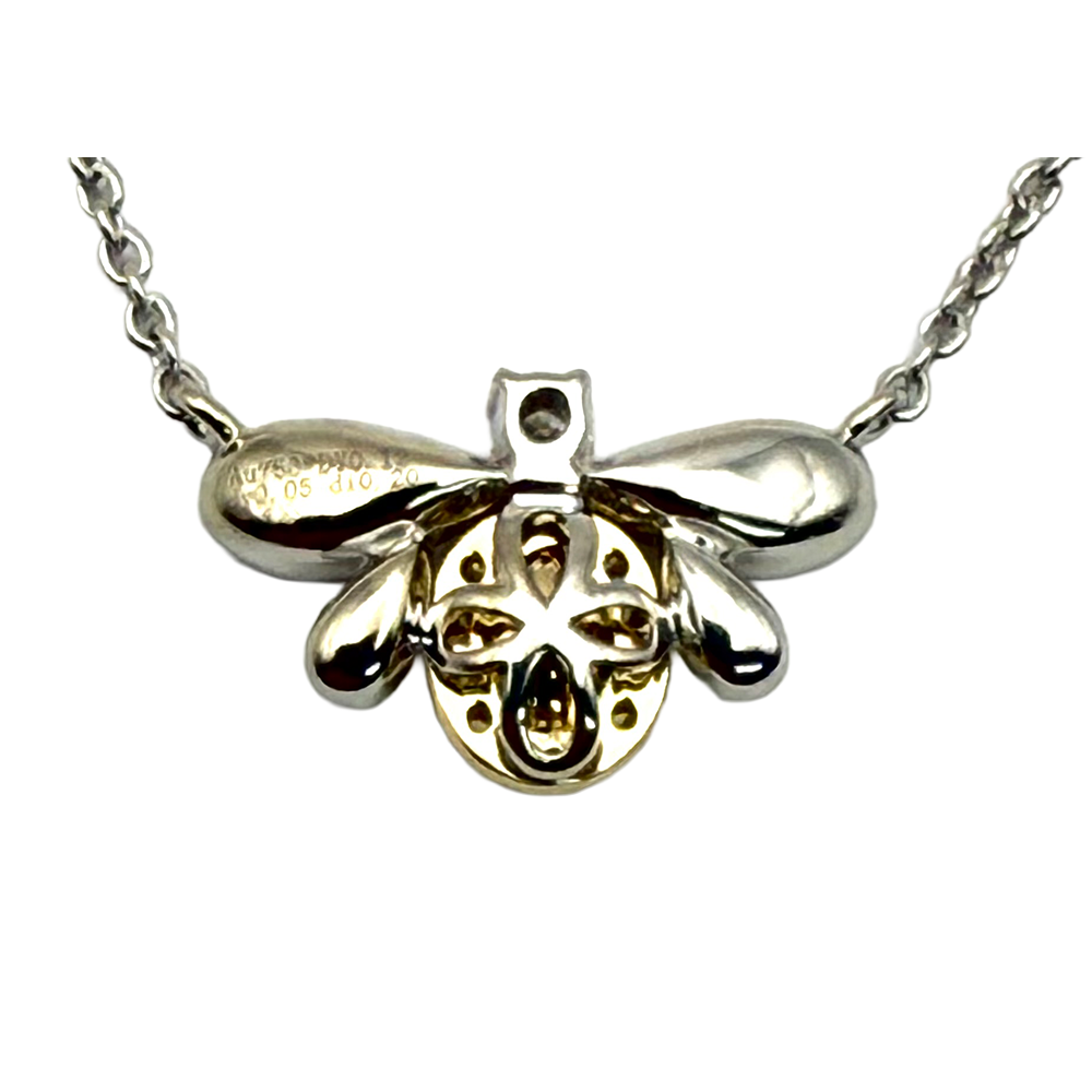 Fancy Yellow & Colorless Diamond Bee Pendant Necklace
