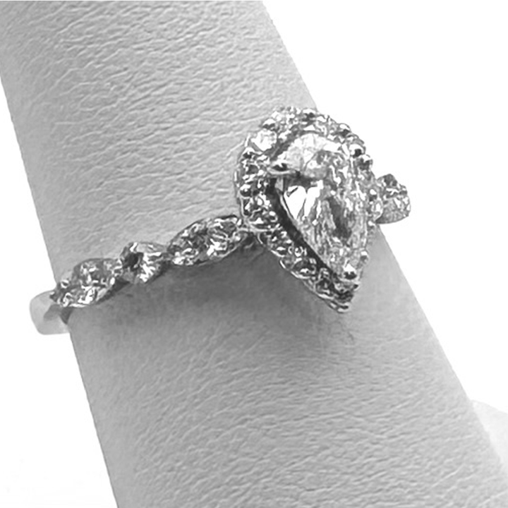 Monique Lhuillier "Bliss" Diamond 18K WG Engagement-Wedding Ring