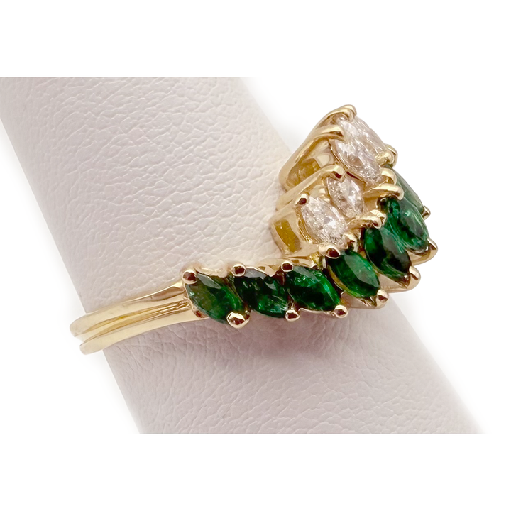 Emerald Diamond 14K Yellow Gold Band Ring