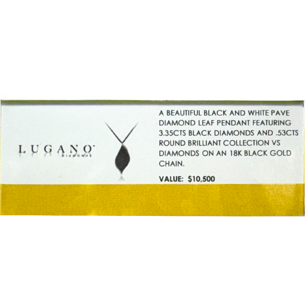 Lugano Black & Colorless Diamond 18K Pendant & Chain