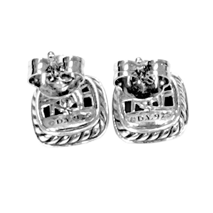 David Yurman Diamond Sterling Silver Albion Stud Earrings
