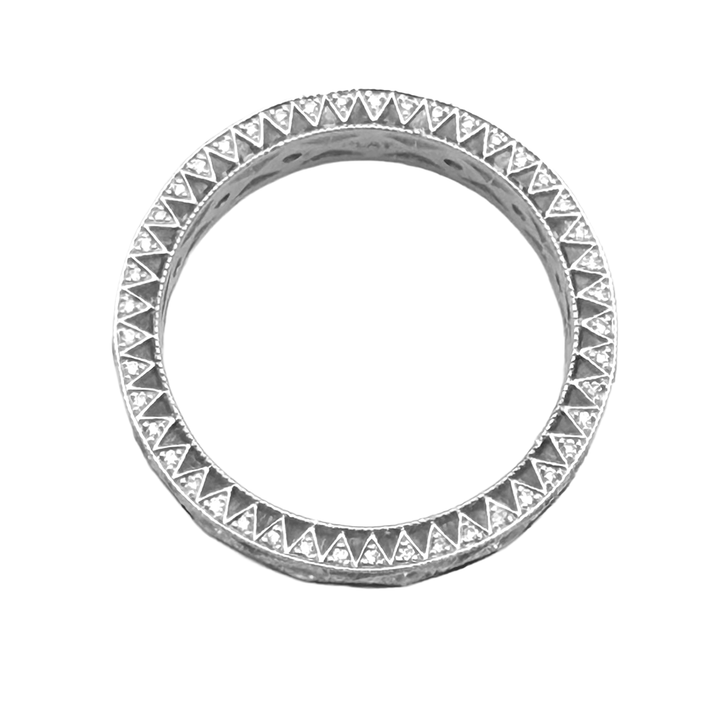 Diamond Platinum Art Deco Design Eternity Band