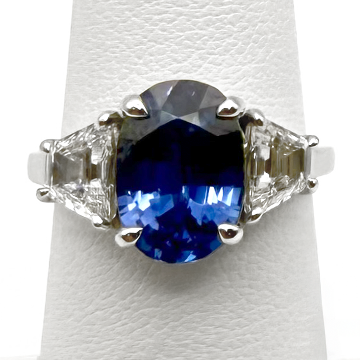 Sapphire Diamond 18K White Gold Ring
