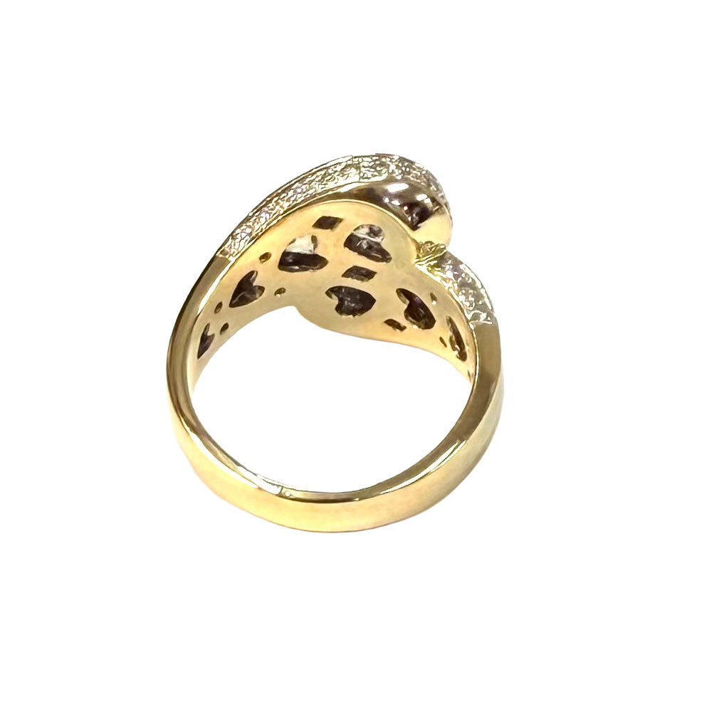 Diamond, 18K YG Saddle Design Ring