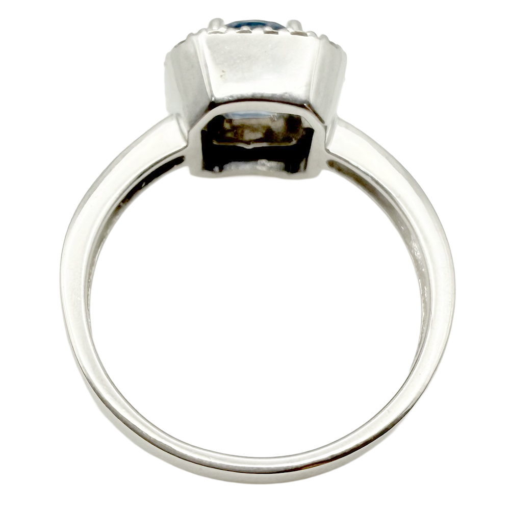 Sapphire Diamond 14K White Gold Ring