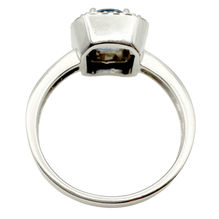 Sapphire Diamond 14K White Gold Ring