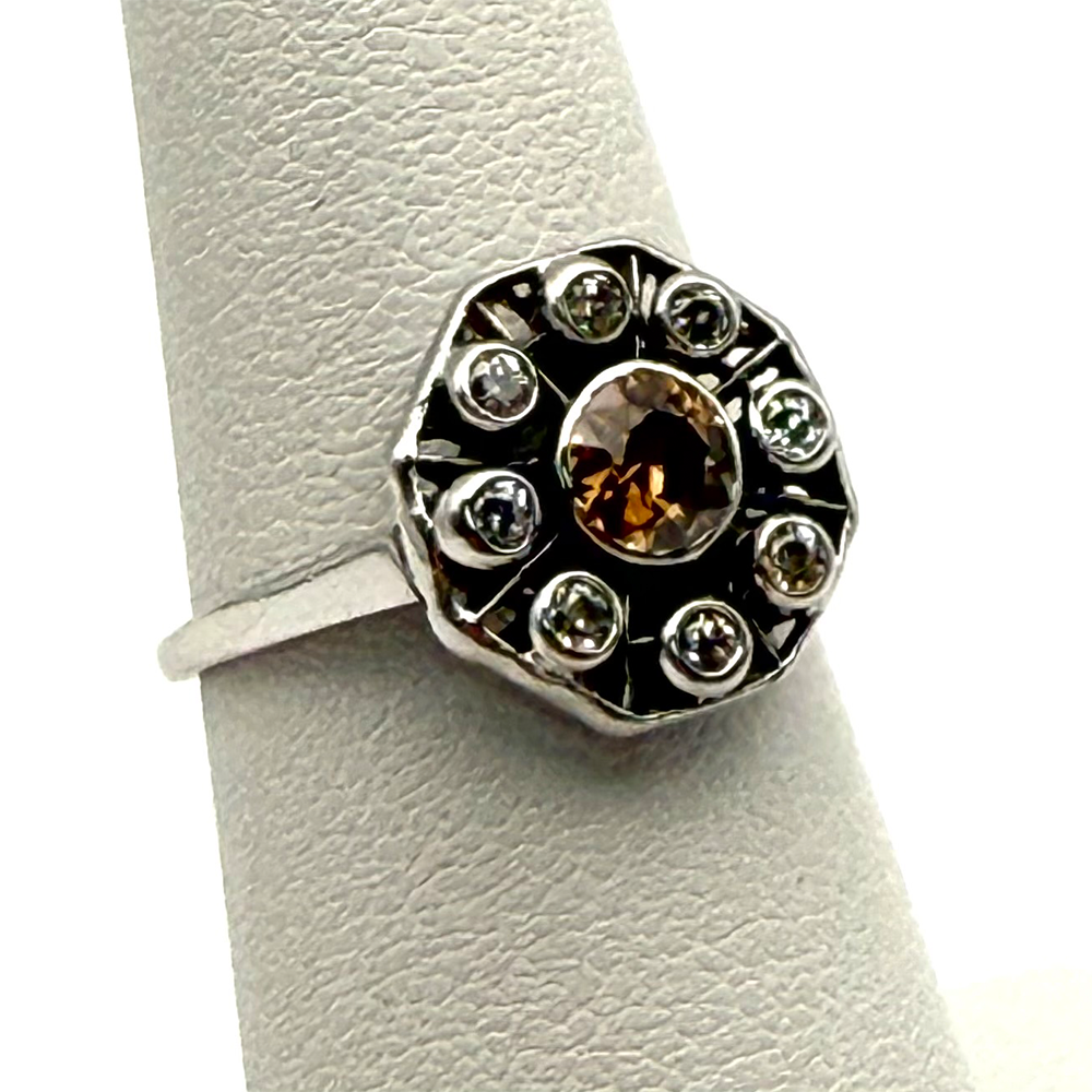 Antique Fancy Brown Diamond, Colorless Diamond Ring