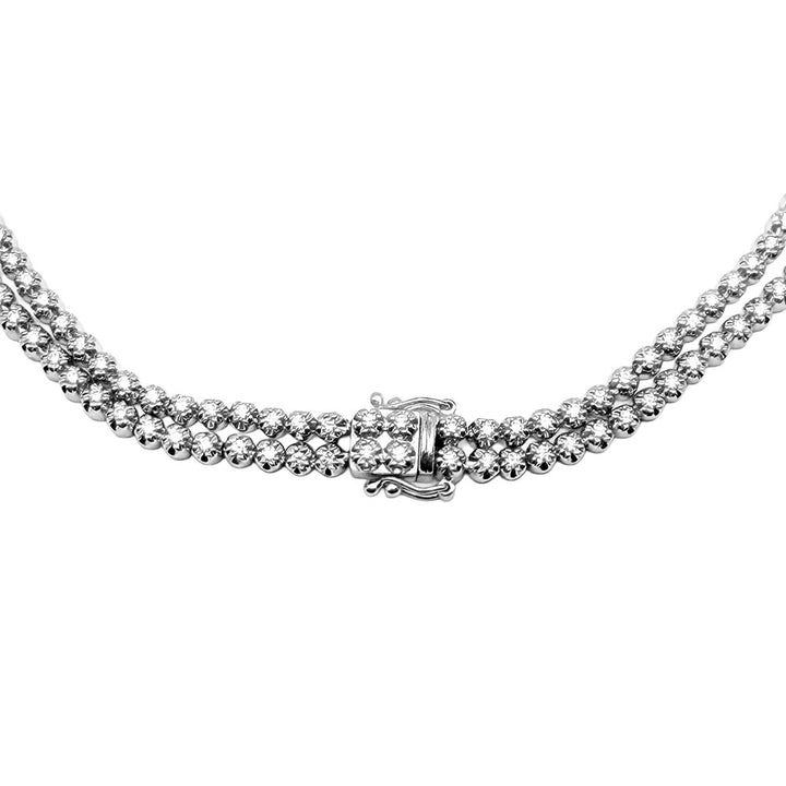 Diamond 18K White Gold Double Row Necklace