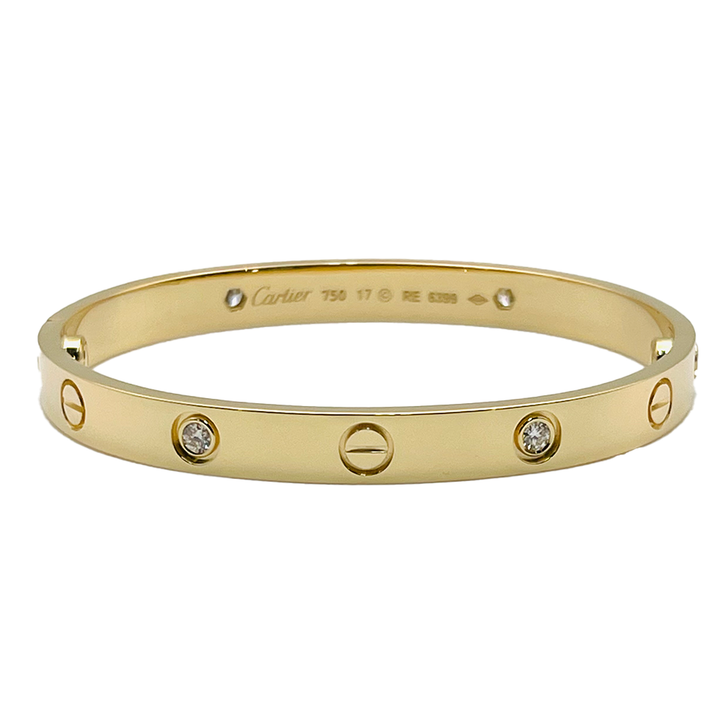 Cartier Love Bracelet, Classic Model, 4 Diamonds