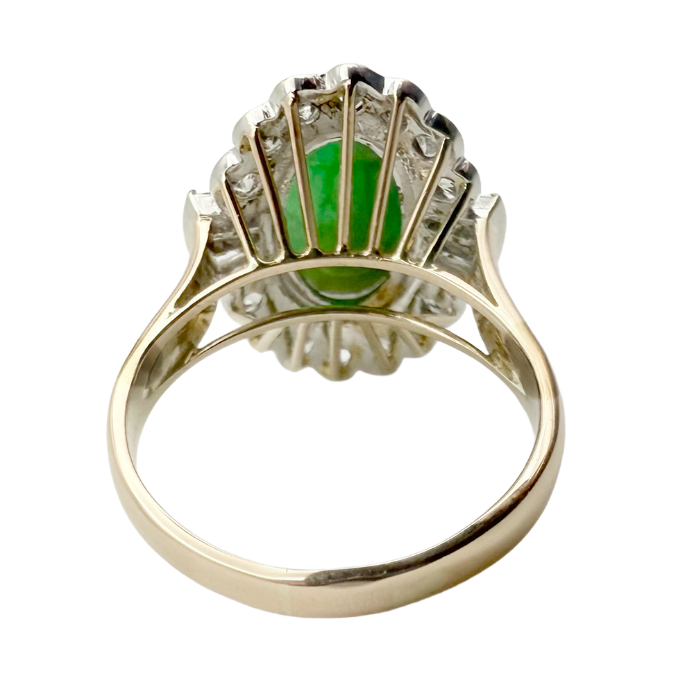 Jade Diamond 14K WG & YG Ring