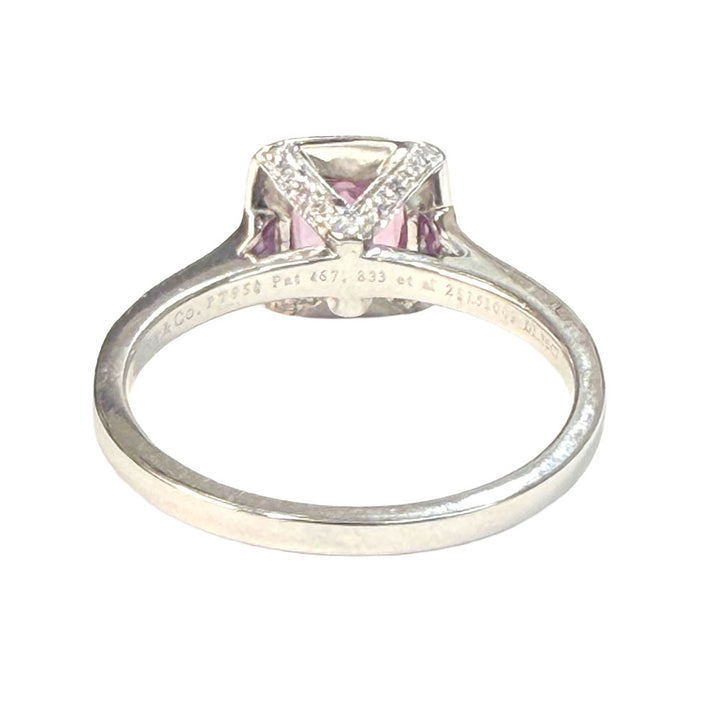 Tiffany & Co. Legacy Pink Sapphire Diamond Platinum Ring