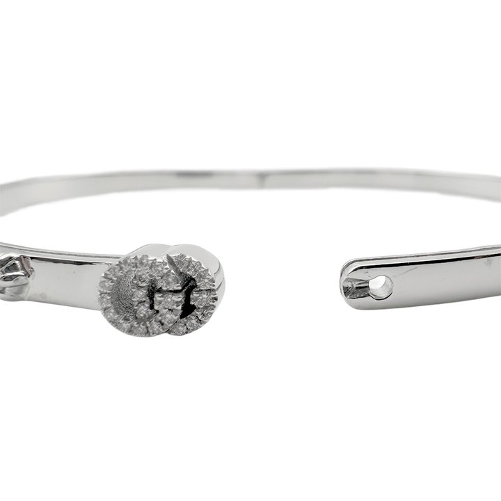 Gucci Diamond 18K WG Running G Bangle Bracelet
