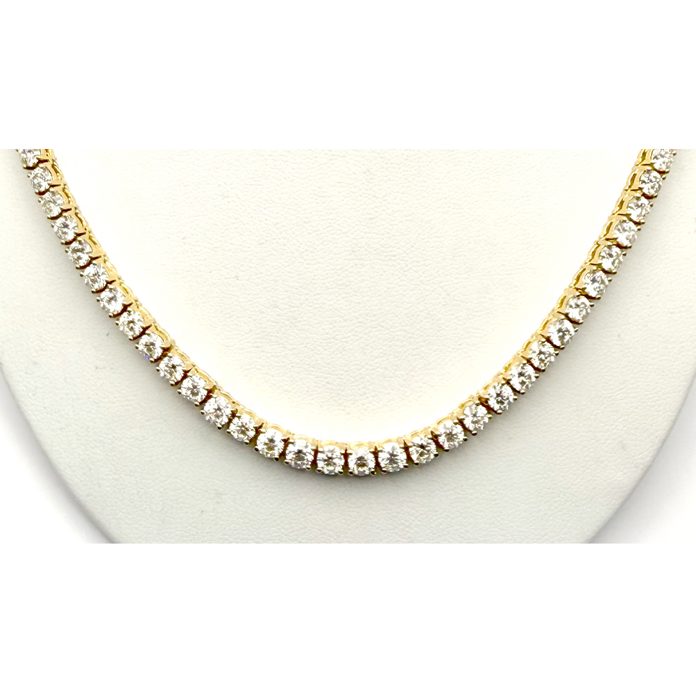 Diamond 14K Yellow Gold Tennis Necklace