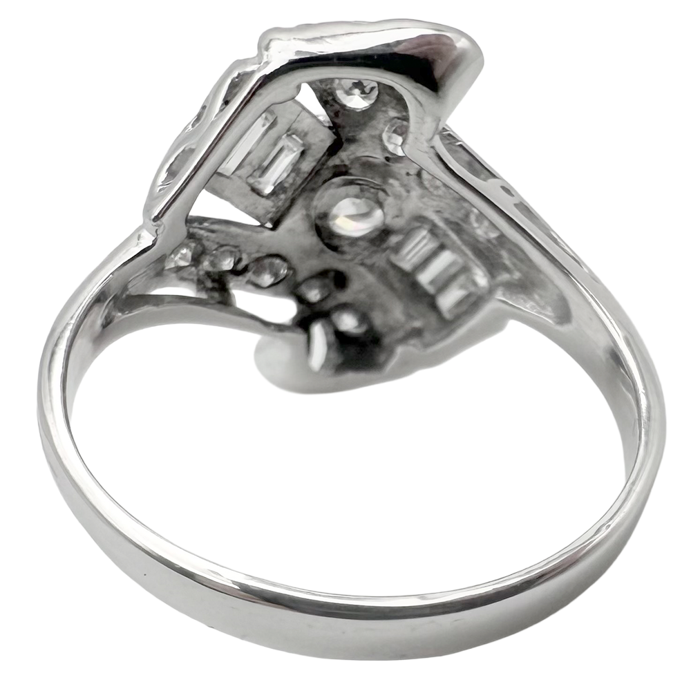 Retro Diamond 14K White Gold Ring