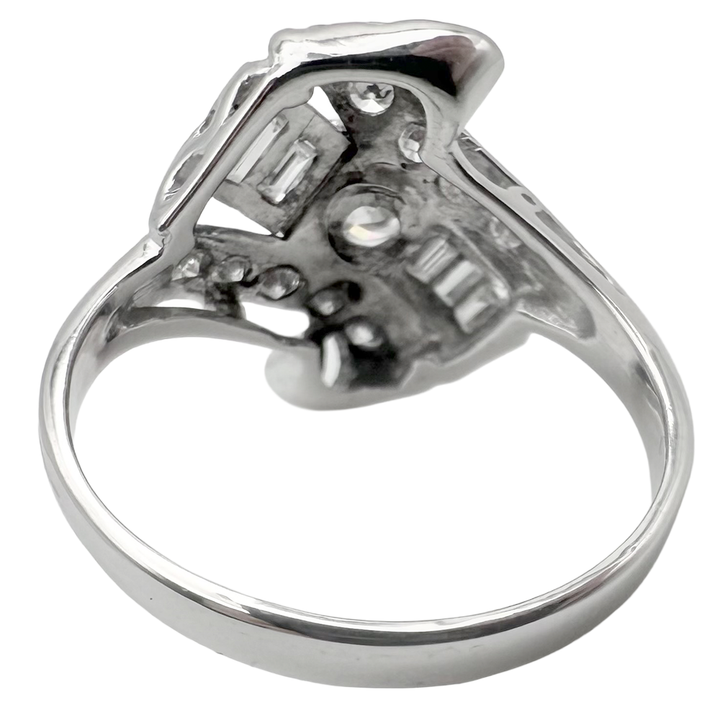 Retro Diamond 14K White Gold Ring