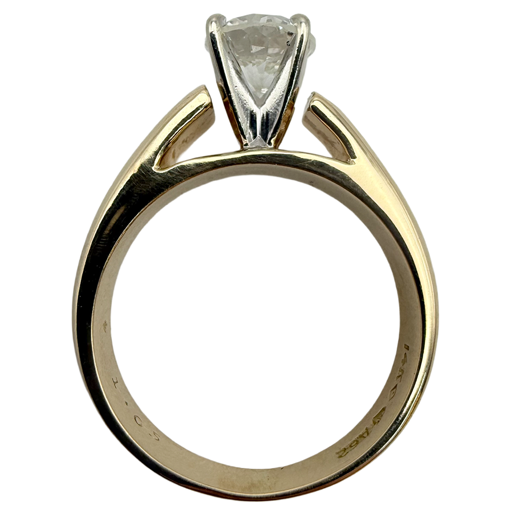 1.05 Carat RBC Diamond 14K YG Solitaire Ring