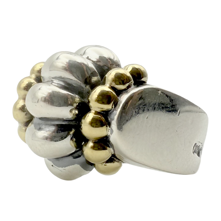Lagos Caviar 18K YG & Sterling Silver Ring