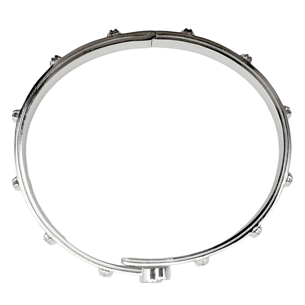 Gucci Diamond 18K WG Running G Bangle Bracelet