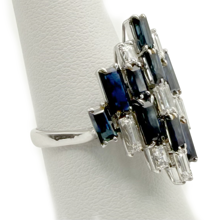 Sapphire Diamonds 18K White Gold Cocktail Ring