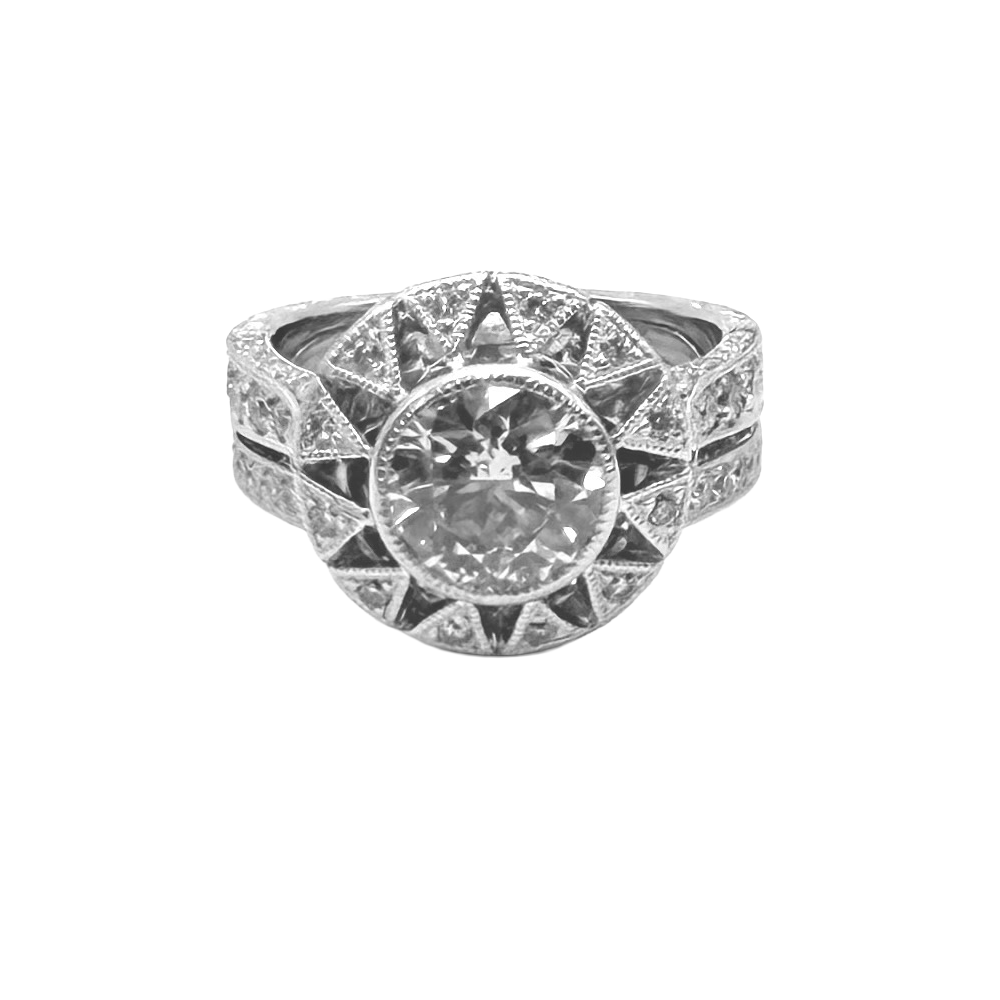 Diamond Platinum Wedding Ring Set