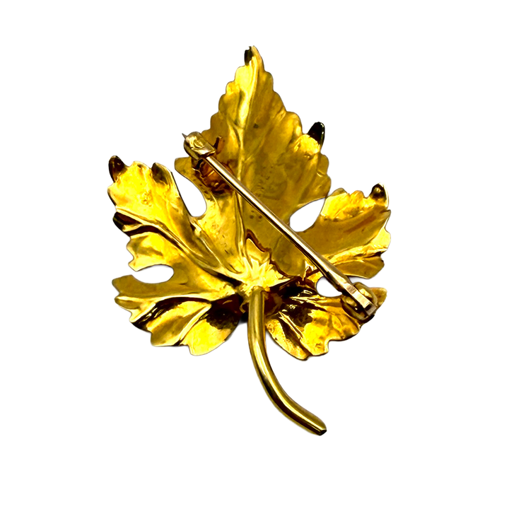 Vintage Tiffany & Co. 14K YG Leaf Pin