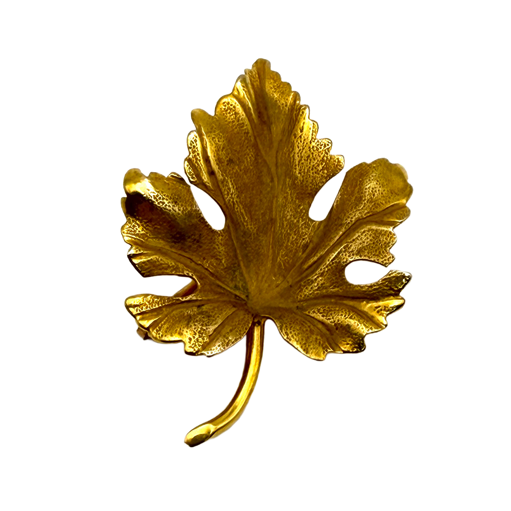 Vintage Tiffany & Co. 14K YG Leaf Pin
