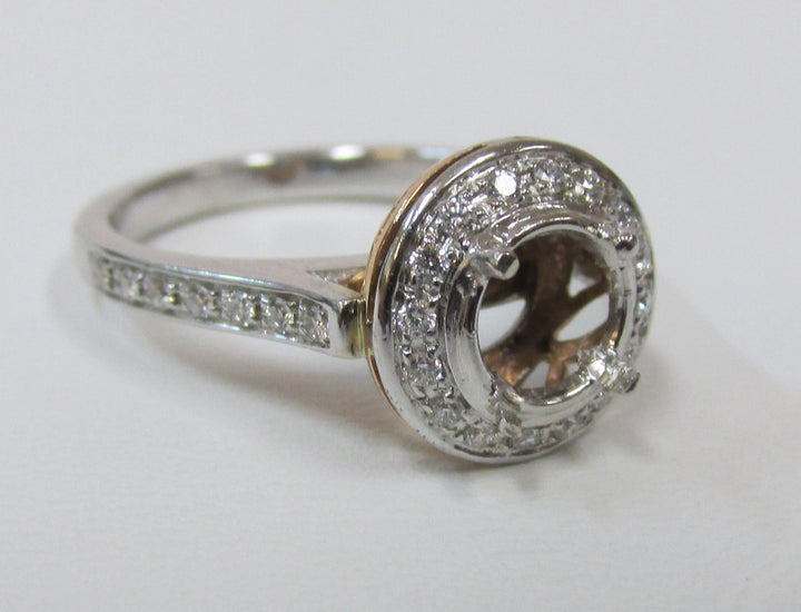 Diamond 18K White & Rose Gold Semi Mounting