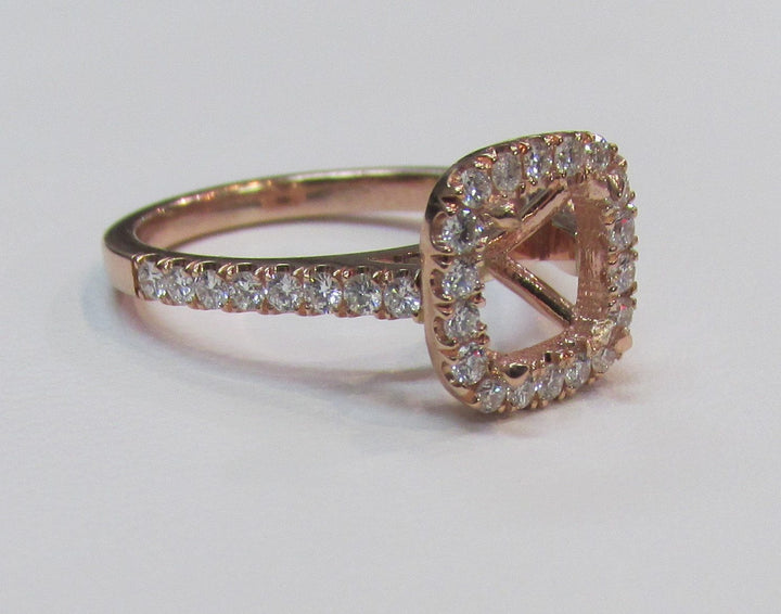 Diamond 14K Rose Gold Halo Setting