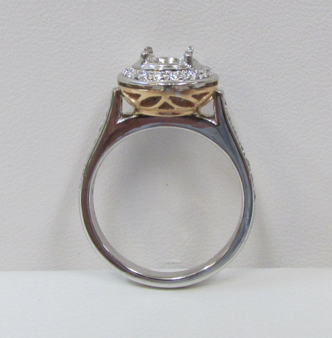 Diamond 18K White & Rose Gold Semi Mounting