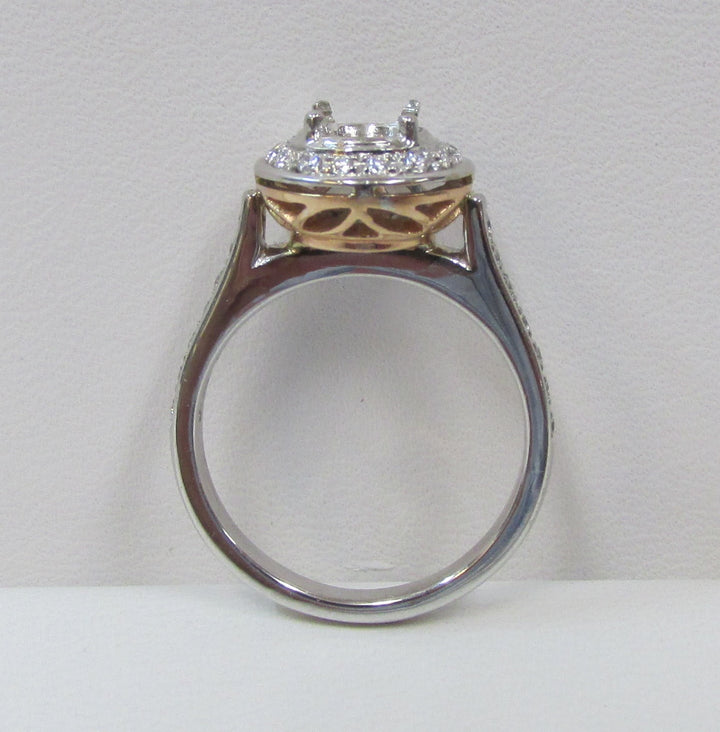 Diamond 18K White & Rose Gold Semi Mounting