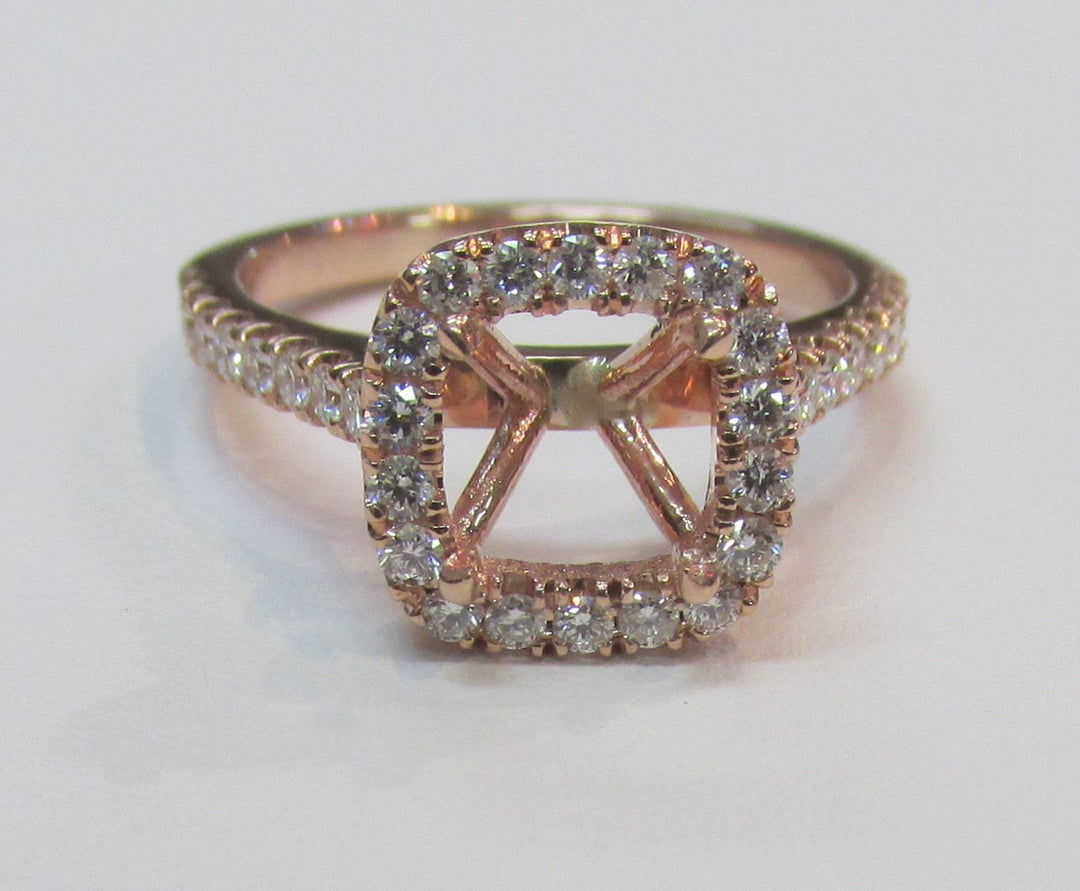 Diamond 14K Rose Gold Halo Setting