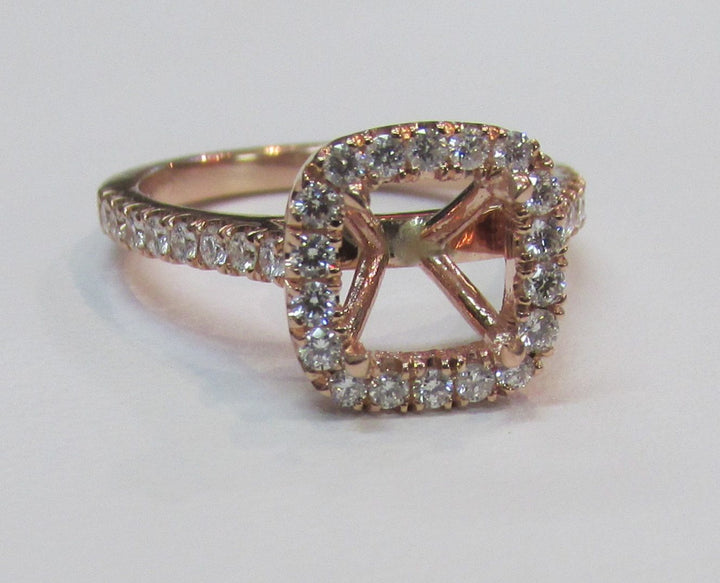 Diamond 14K Rose Gold Halo Setting