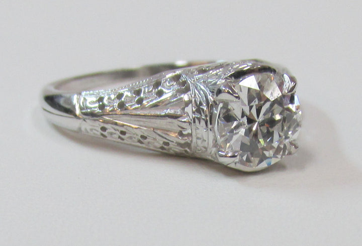 Art Deco Diamond 14K White Gold Ring